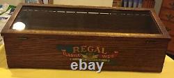 Regal Elastic Web-extra Super Lisle-store Oak Counter Top Display Case-glass LID