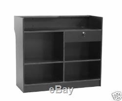 Register Black Stand Display Case Store Fixture Wood Knocked Down #LTC4BK-SC