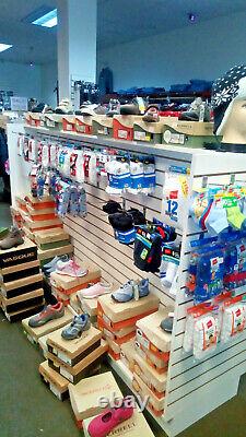 Retail store fixtures (clothing & shoe racks, slatwall, display cases, and more)