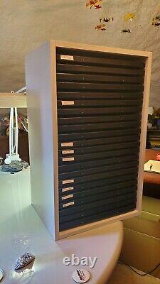Riker Mount Display Case Shadow Box. 22 shelves in collection storage 12 x 16