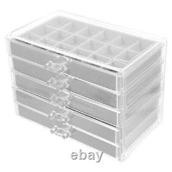 Rock Collection Box Multi Grid Display Case Rock Storage Organizer Crystal