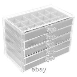 Rock Collection Box Multi Grid Display Case Rock Storage Organizer Crystal