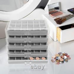 Rock Collection Box Multi Grid Display Case Rock Storage Organizer Crystal