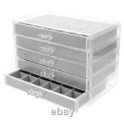 Rock Collection Box Multi Grid Display Case Rock Storage Organizer Crystal