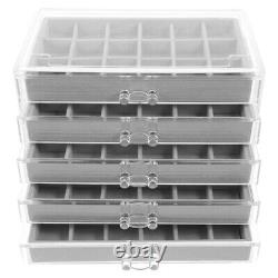 Rock Collection Box Multi Grid Display Case Rock Storage Organizer Crystal
