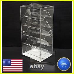 Rotating Display Case Lockable Storage Keys Clear Acrylic Two Sided Retail Stand