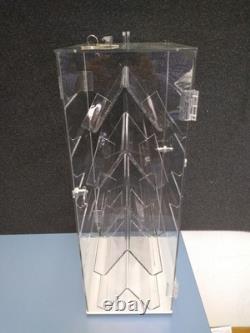 Rotating Display Case Lockable Storage Keys Clear Acrylic Two Sided Retail Stand