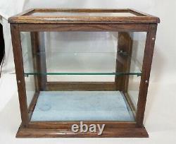 SMALL Old Antique Oak Counter Top SHOWCASE DISPLAY CASE General Country Store