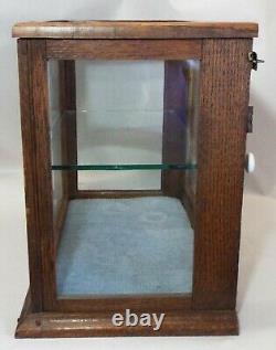 SMALL Old Antique Oak Counter Top SHOWCASE DISPLAY CASE General Country Store