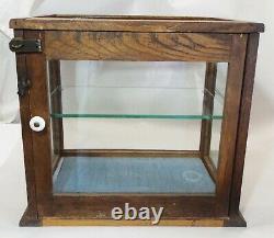 SMALL Old Antique Oak Counter Top SHOWCASE DISPLAY CASE General Country Store