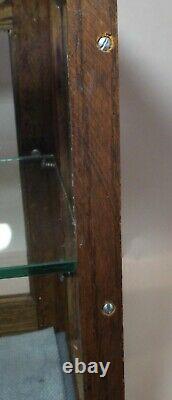 SMALL Old Antique Oak Counter Top SHOWCASE DISPLAY CASE General Country Store