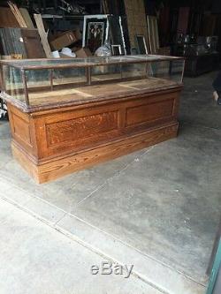 Sc 14 Antique Store Counter With Display CaseOak