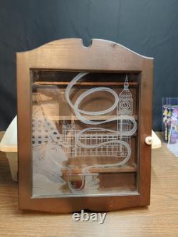 Sherlock Holmes Wooden Tobacco Pipe Display Case Storage Cabinet with Etched Glass