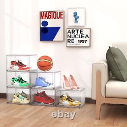 Shoe Storage Boxes Shoe Display Case, Clear Plastic Stackable Sneaker Box, Shoe