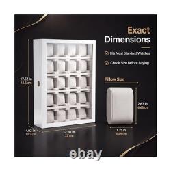 Silipull 30 Piece Watch Display Case Wall Mounted White