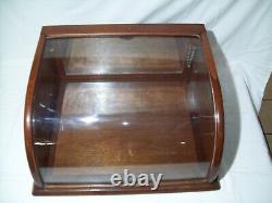 Small Antique Curved Glass & Wood Display Case Nice Country Store Showcase