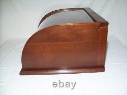 Small Antique Curved Glass & Wood Display Case Nice Country Store Showcase
