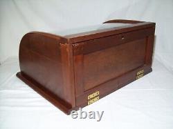 Small Antique Curved Glass & Wood Display Case Nice Country Store Showcase