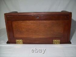Small Antique Curved Glass & Wood Display Case Nice Country Store Showcase