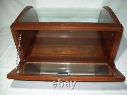 Small Antique Curved Glass & Wood Display Case Nice Country Store Showcase