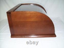 Small Antique Curved Glass & Wood Display Case Nice Country Store Showcase