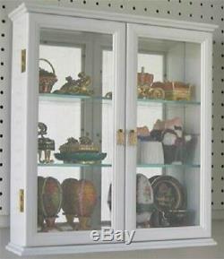 Small Wall Mounted Curio Cabinet Display Case With Glass Door Cupboard Storage