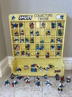 Smurf Collectors Center Store Display Case Peyo Wallace Berrie & Vintage Figures