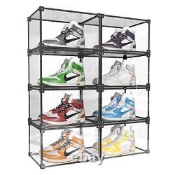 Sneaker Display Case Clear Shoe Box Stackable Shoe Storage Shoes Display Shel