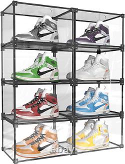 Sneaker Display Case Clear Shoe Box Stackable Shoe Storage Shoes Display Shelf C