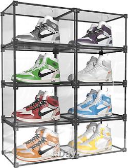 Sneaker Display Case Clear Shoe Box Stackable Shoe Storage Shoes Display Shelf C
