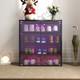 Sneaker Display Case With Rgb Led Light, 4-tier Stackable Shoe Storage Box