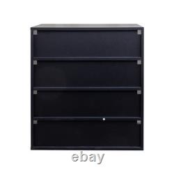 Sneaker Display Case with RGB LED Light, 4-Tier Stackable Shoe Storage Box