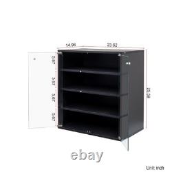Sneaker Display Case with RGB LED Light, 4-Tier Stackable Shoe Storage Box
