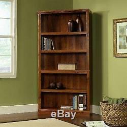 Solid Wood Bookcase Barrister Bookshelf 5 Tier Display Oak Book Storage Shelves