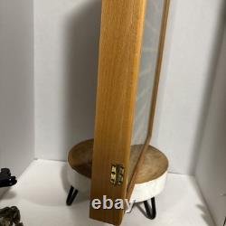 Solid Wood Display Case With Glass Door Minifigs Golf Balls Diecast Cars Toys