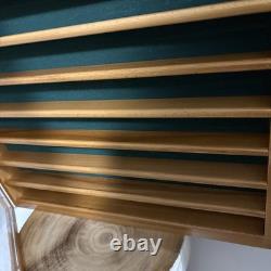 Solid Wood Display Case With Glass Door Minifigs Golf Balls Diecast Cars Toys