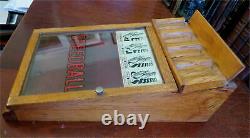 Speedball Pen nibs Country Store glass case Display 1930's-40's wood box