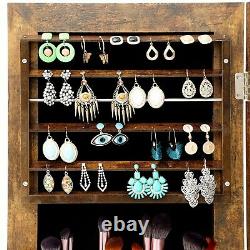 Stand Full Length Mirror Jewelry Cabinet Free Standing Armoire Storage Organizer