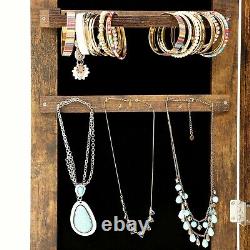 Stand Full Length Mirror Jewelry Cabinet Free Standing Armoire Storage Organizer