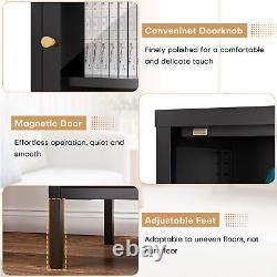 Steel Display Cabinet with 3C Tempered Glass Adjustable Shelf Curio Storage Case