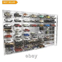 Sturdy 56-Slot Clear Acrylic Display Case for Collectible Toy Cars 24x14 Sturdy 56-Slot Clear Acrylic Display Case for Collectible Toy Cars 24x14