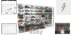 Sturdy 56-Slot Clear Acrylic Display Case for Collectible Toy Cars 24x14