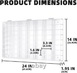 Sturdy 56-Slot Clear Acrylic Display Case for Collectible Toy Cars 24x14