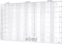 Sturdy 56-Slot Clear Acrylic Display Case for Collectible Toy Cars 24x14