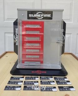 SureFire Gun ShowithStore Illuminated Rotating Display Case For Optics, Flashlight