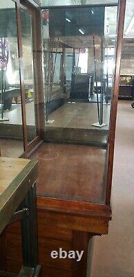 Tall Free Standing Glass & Wood Display Case with Storage Drawers LOCAL PICK UP