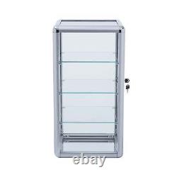 Tempered Glass Countertop Display Case Store Fixture Showcase with Shelves&lock
