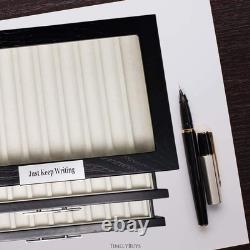 Timelybuys 30 Piece Black Ebony Wood Personalized Pen Display Case Storage and F