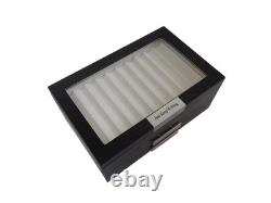 Timelybuys 30 Piece Black Ebony Wood Personalized Pen Display Case Storage and F