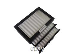 Timelybuys 30 Piece Black Ebony Wood Personalized Pen Display Case Storage and F